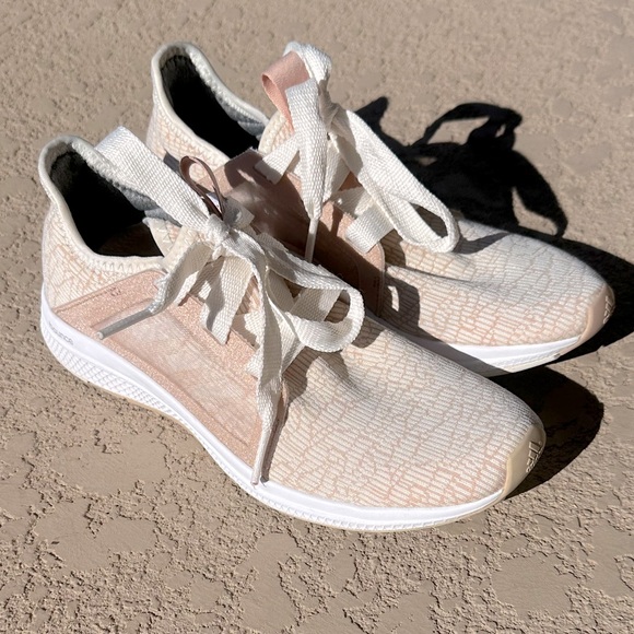 Adidas- Bounce Edge Lux RUNNING SHOES Size9 Medium DUSTY PINK/CREAM w/White Sole - Picture 4 of 11